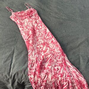 Chic Pink and White Maxi Dress